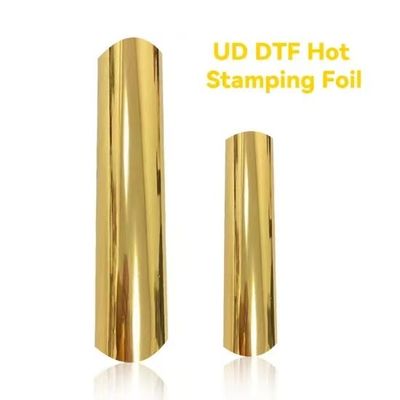 کیفیت  Flexible AB UV DTF Gold Film Printing Material Cold Peel Transfer Pet Film کارخانه