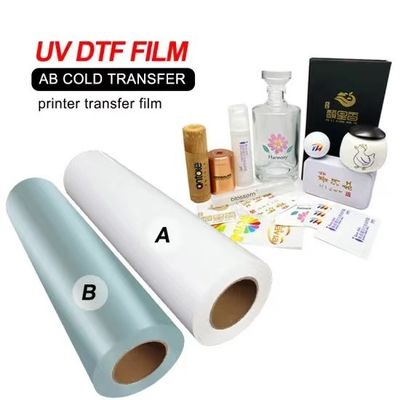 فیلمی چاپی UV شفاف سفید انعطاف پذیر 30cm 60cm CMYK رنگ سفید