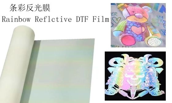 فیلم انتقال DTF رول رنگارنگ بازتاب دهنده فیلم DTF برای مواد چاپی DTF دسکتاپ