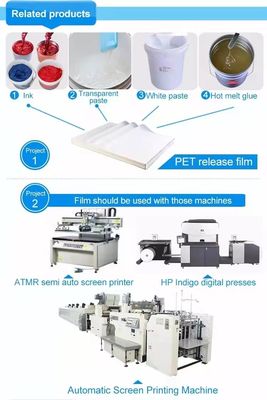 48*64 سانتی متری رنگ رنگی مبتنی بر آب PET Offset Printing Film مقاومت شیمیایی 75mic PET release film