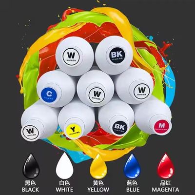 محیط زیست دوستانه رنگ سفید یا خنک کننده رنگ دیجیتال DTF برای تی شرت چاپ 100ml